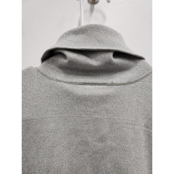 Lane Bryant Sweater Womens 14/16 Silver Metallic Turtleneck Pullover Holiday - Picture 7 of 9